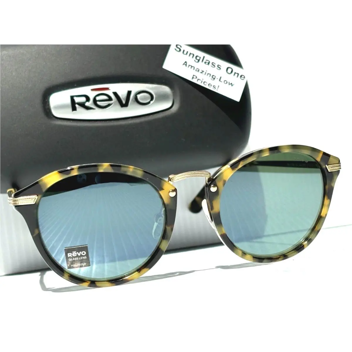Revo Quinn S85 Gold Tortoise Polarized Graphite Lens Sunglass 1135 02 GY