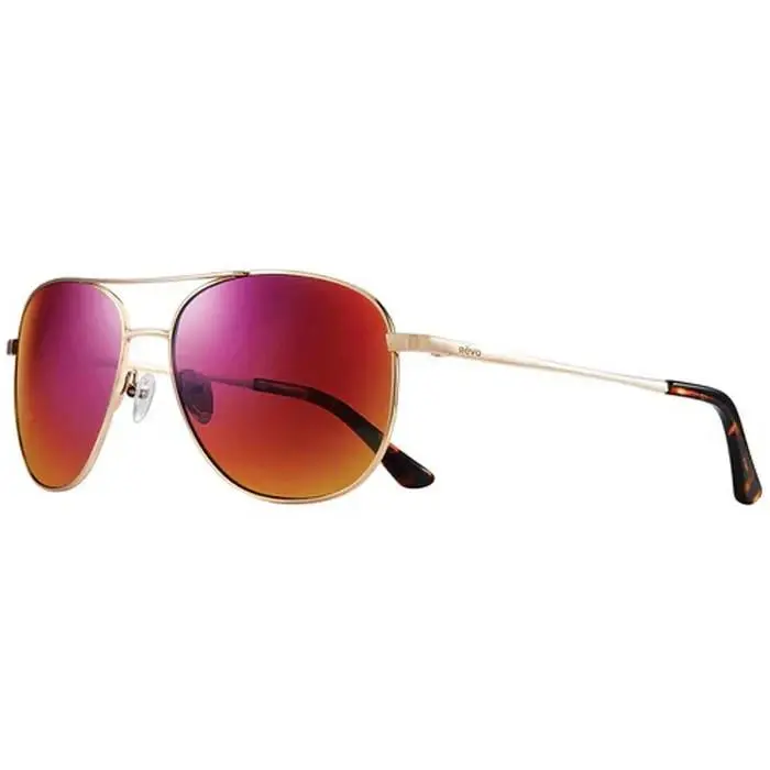 Revo Sunglasses Maxie Shiny Gold Aviator / Spectra Red Polarized Lens RE1080