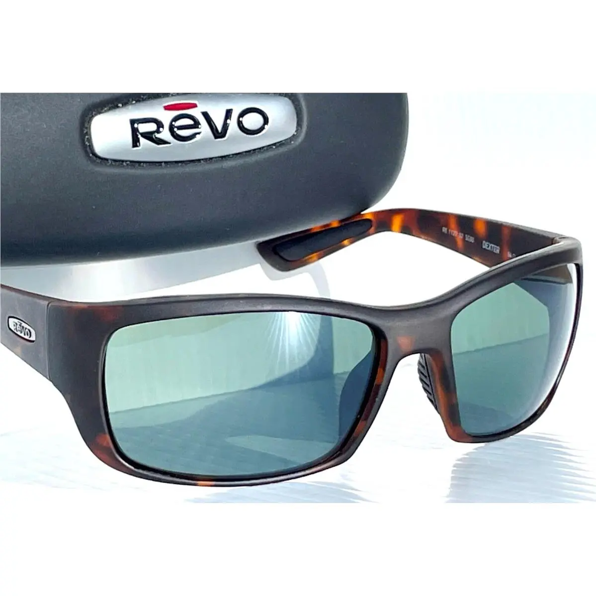 Revo Dexter Matte Tortoise Polarized Gray Green Glass Sunglass 1127 02 SG50