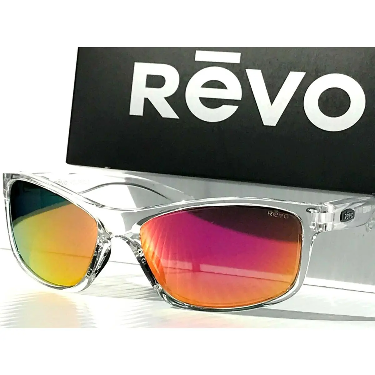 Harness Clear w Polarized Spectra Ruby Lens Sunglass RE 4071 09 SP by Revo