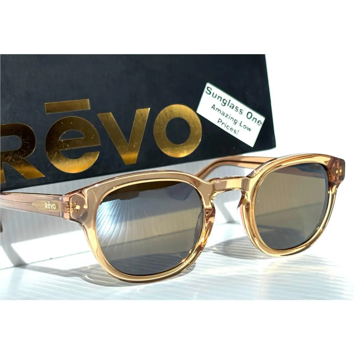 Revo Sterling Shiny Crystal Caramel Polarized Bronze Lens Sunglass 1255 12 BR
