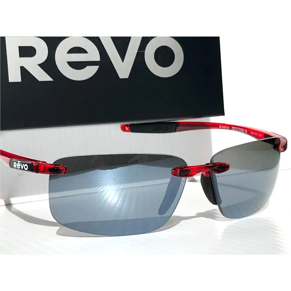 Revo Descend N Transparent Red w Polarized Graphite Gray Sunglass 4059 06 GY