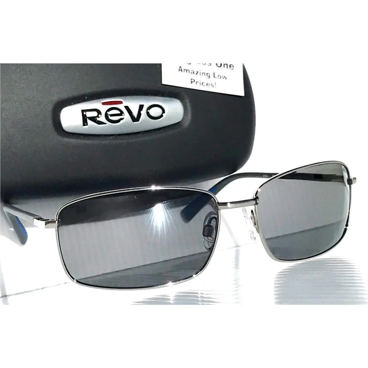 Tate Shiny Chrome Polarized Graphite Grey Lens Sunglass 1079 03 GY by Revo