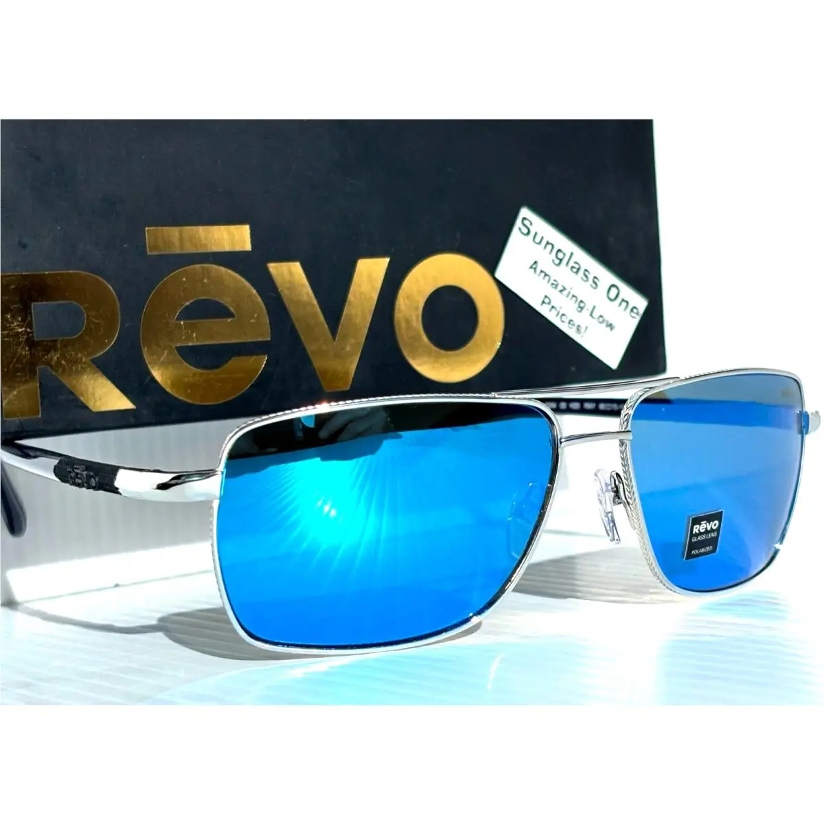 Revo Ray Shiny Chrome Polarized Blue Lens Sunglass 1244 03 H2O