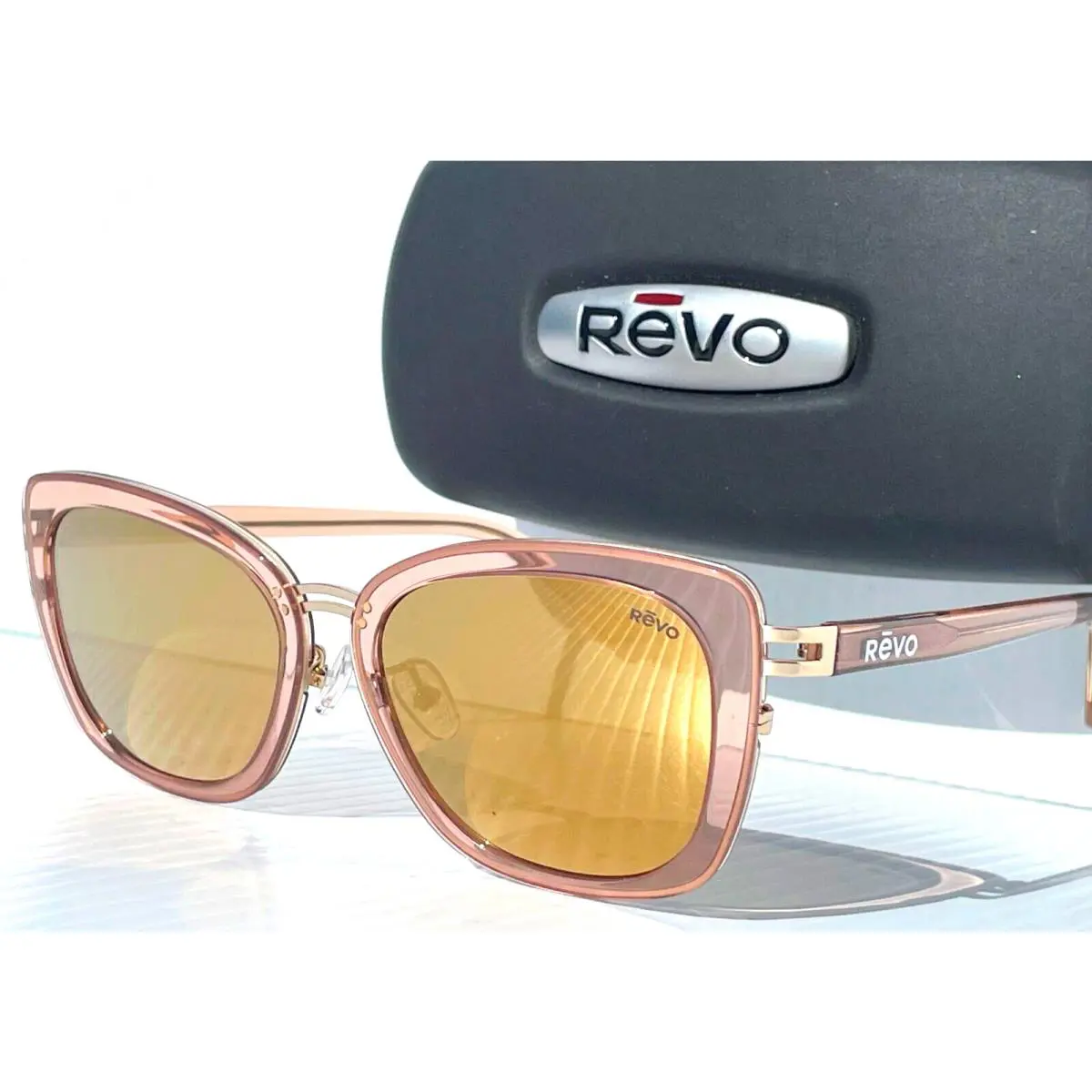 Revo Eva Sunglasses Shiny Caramel Polarized Champagne Gold Lens 1218 12 CH