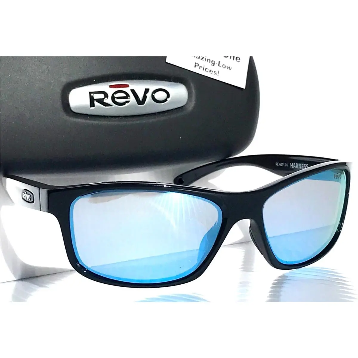 Revo Harness Shiny Black Polarized Blue Water Lens Sunglass 4071 01 BL