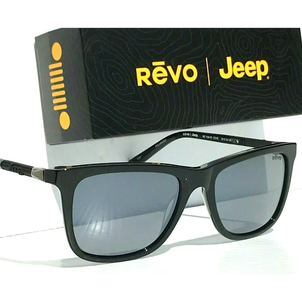 Revo Jeep® Cove Black with Frame Polarized Graphite Grey Sunglass 1164 01 GY