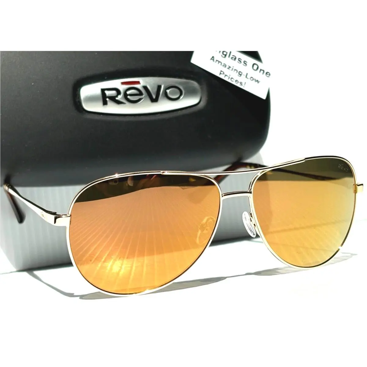 Revo X2 Gold Champagne Polarized Gold Mirror Lens Sunglass 1152 04 CH