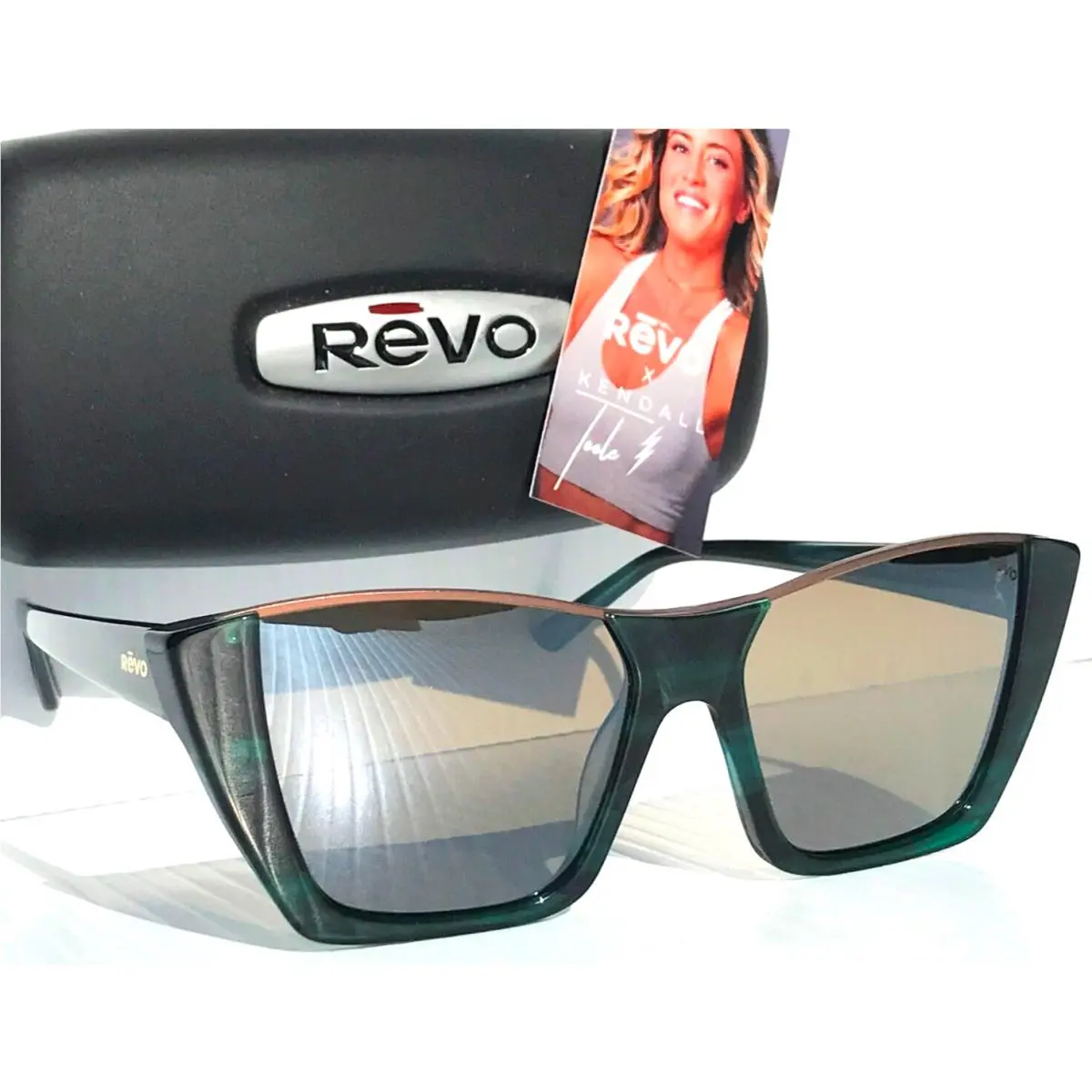 Kendall 2 Green Horn Polarized Terra Brown Lens Sunglass 1216 08 BR by Revo