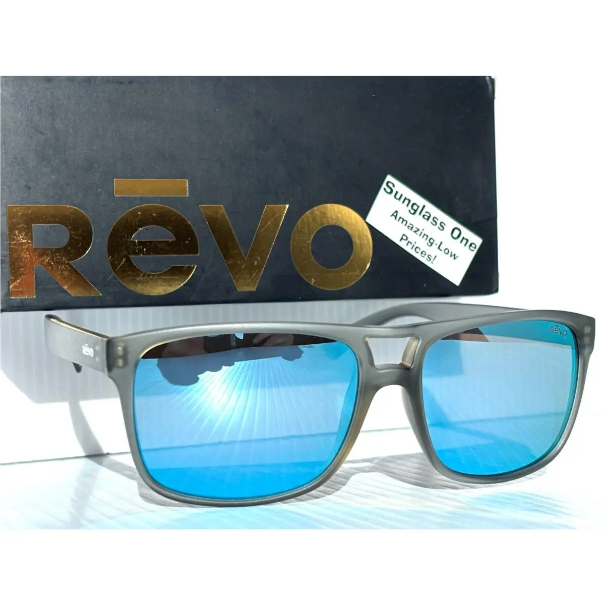 Revo Cooper Matte Crystal Grey Polarized Blue Water Lens Sunglass 1248 00 BL