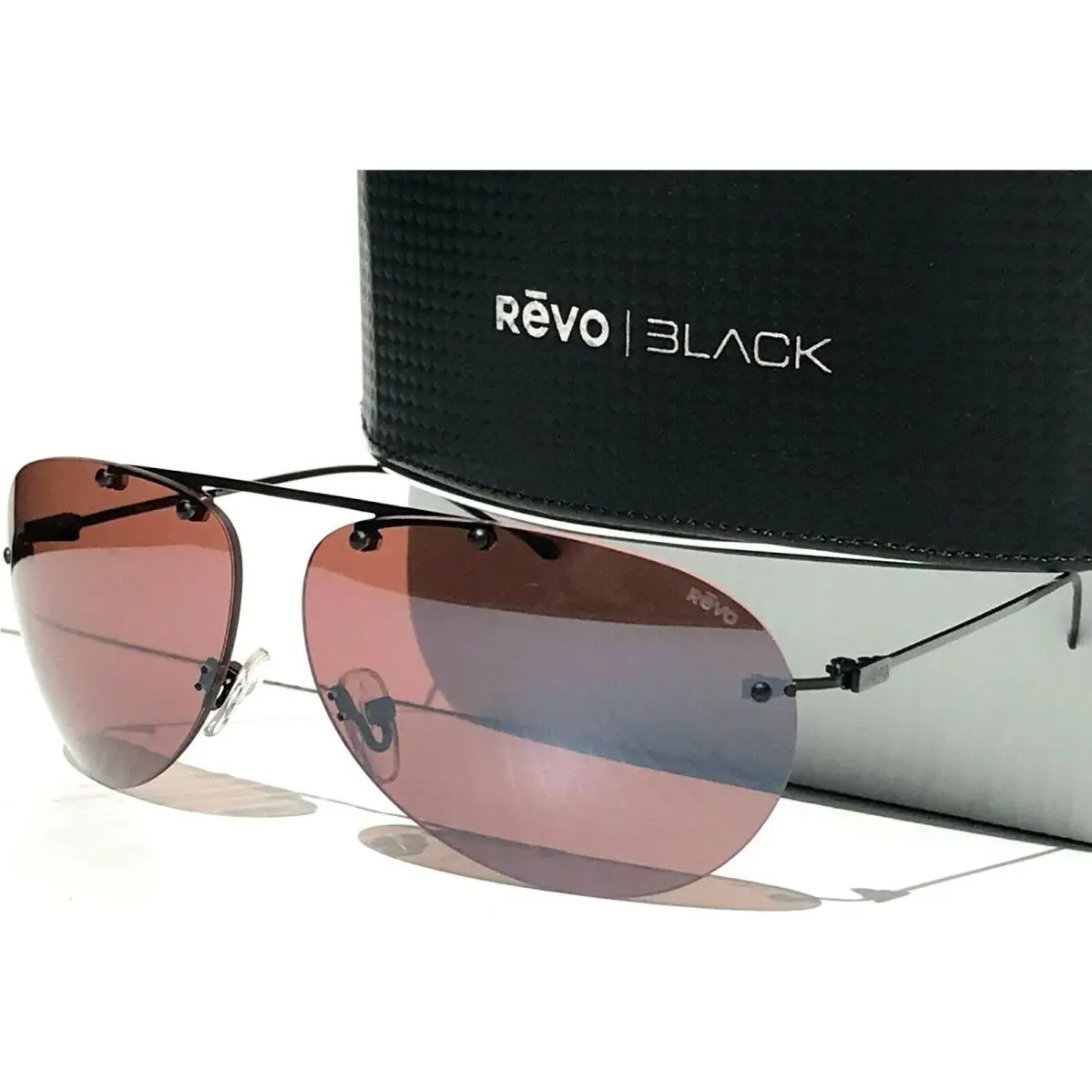 Air 2 Satin Black Polarized Drive Brown Sunglass 1191 01 GO by Revo