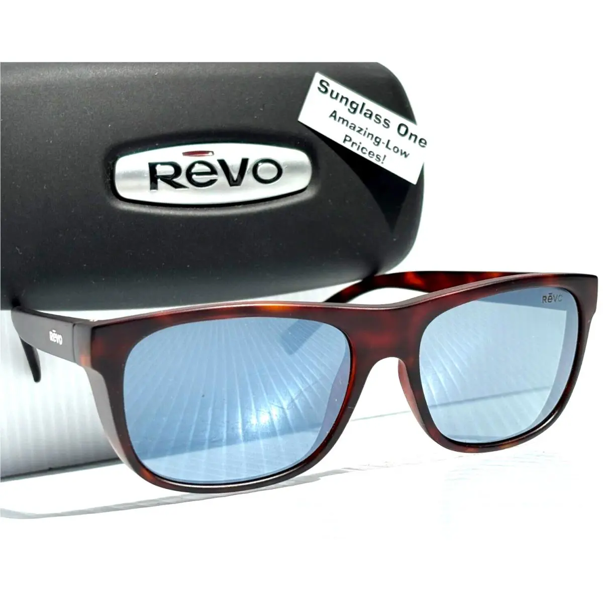 Lukee Dark Tortoise Polarized Gray Graphite Lens Sunglass RE 1020 02 GY by Revo