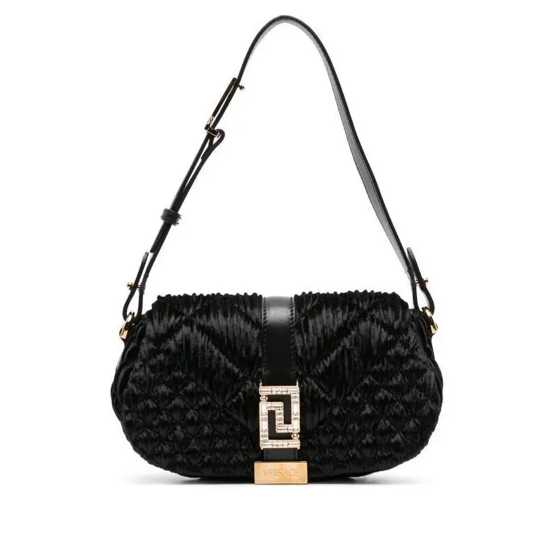 Versace Bag Greca Goddess Shoulder Mini Black Crystal Size Small