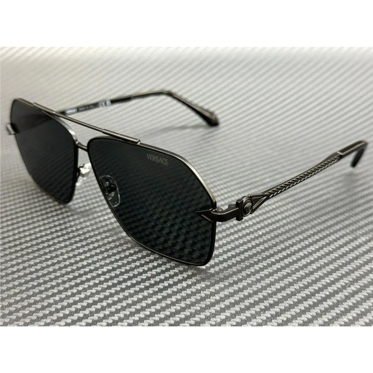 Versace VE2284 143687 Matte Black Grey Men`s 63 mm Sunglasses