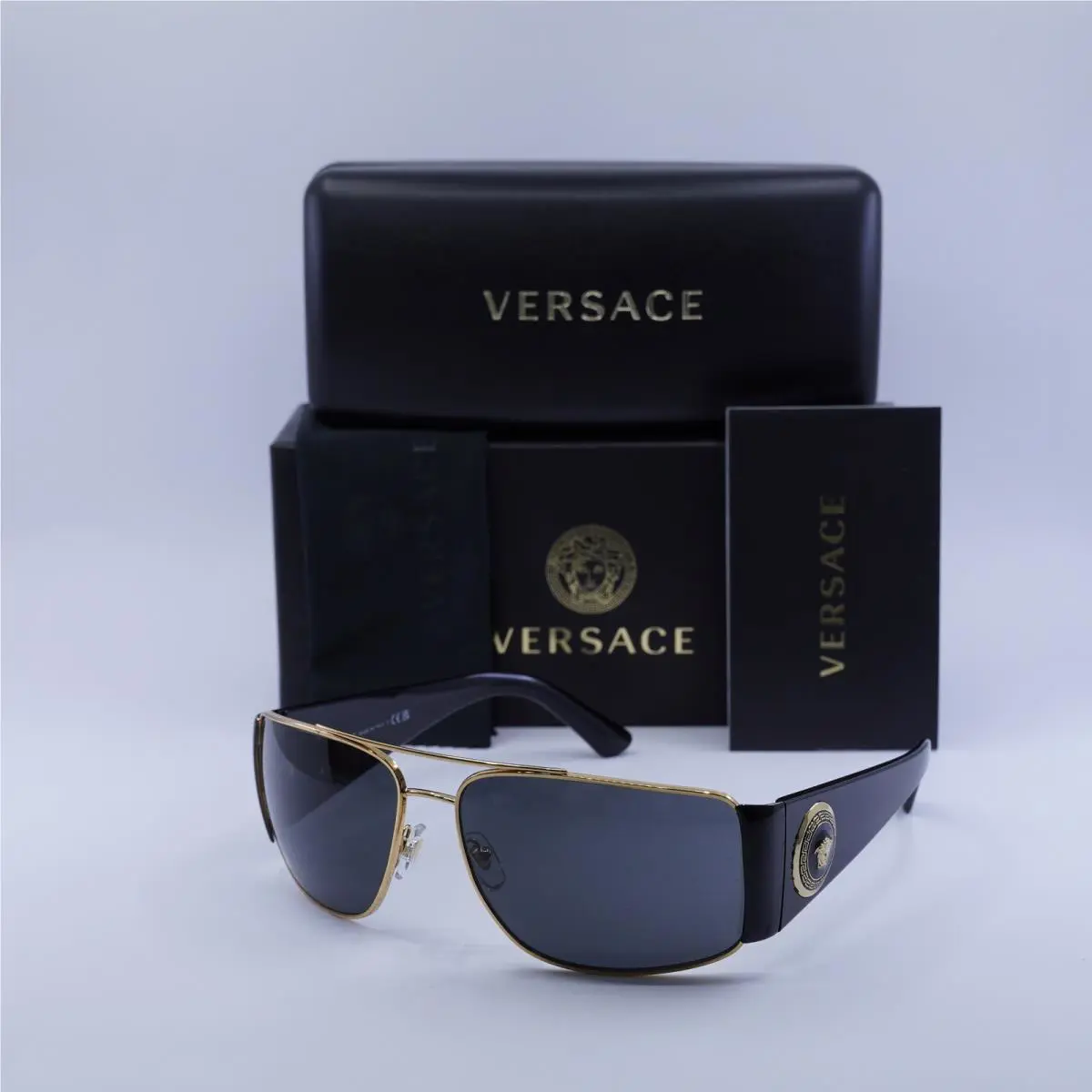 Versace VE2163 100287 Gold/black/grey 63-15-135 Sunglasses