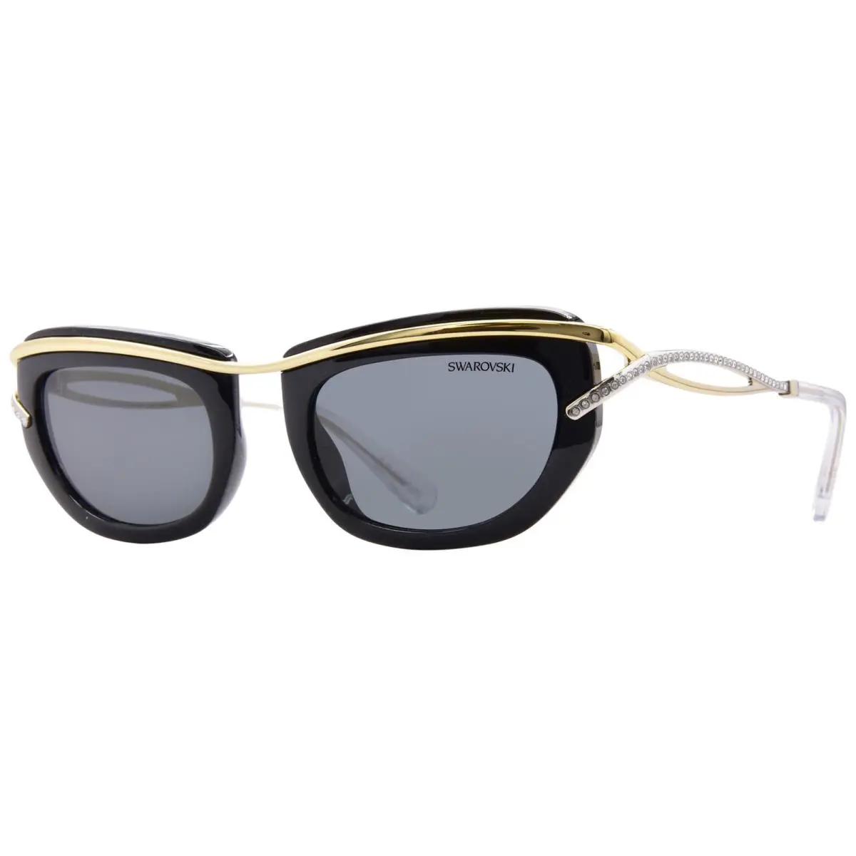 Swarovski SK7026 403487 Sunglasses Women`s Black/dark Grey Pillow Shape 52mm
