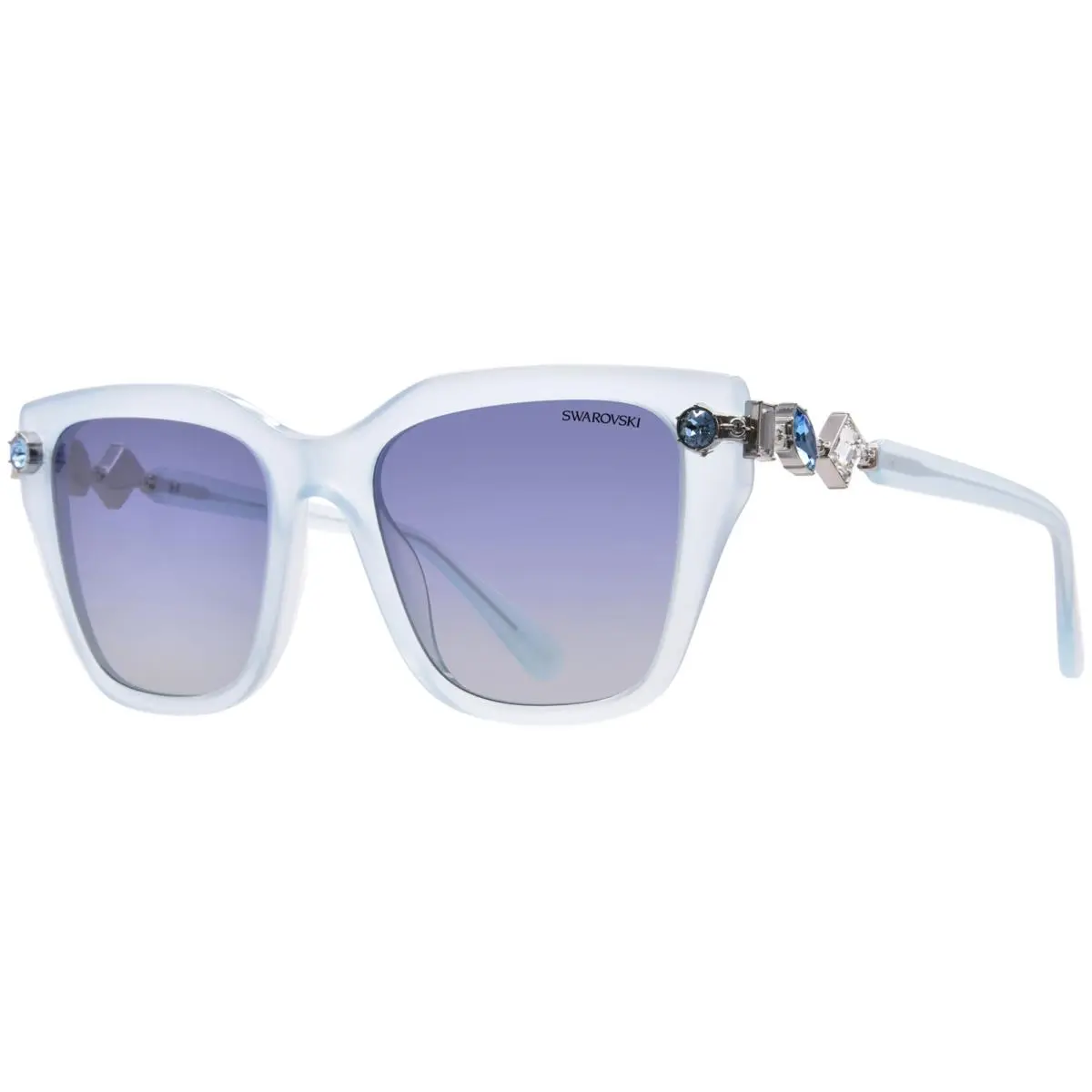 Swarovski SK6041 10244L Sunglasses Women`s Transparent Blue/blue Gradient 53mm