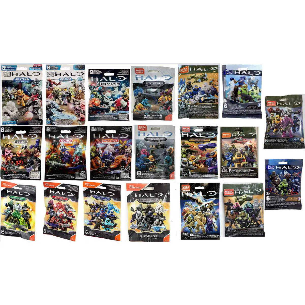 12 Mega Bloks Halo Maverick Warrior Stormbound Series Packs-no Duplicates