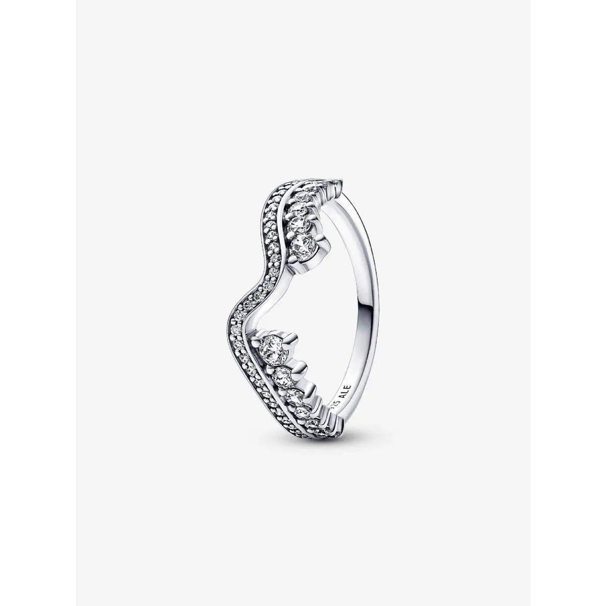 Pandora Sparkling Asymmetric Wave Ring Sterling silver-192543C01