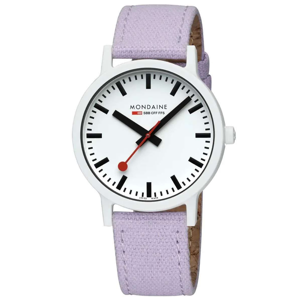 Essence MS1.41110.LQ1 41 mm White Lavender Textile Quartz Unisex Watch by Mondaine