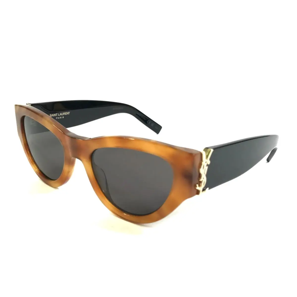 Saint Laurent Sunglasses SL M94 007 Tortoise Black Cat Eye Frames w/ Gray Lenses by Yves Saint Laurent