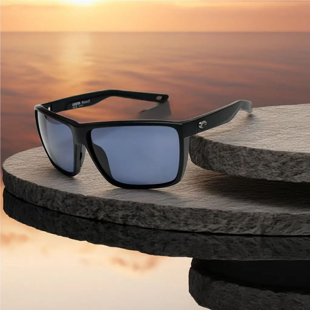 Costa Del Mar Sunglasses Rincon 11 Black Frame Gray Plastic 580P Lens