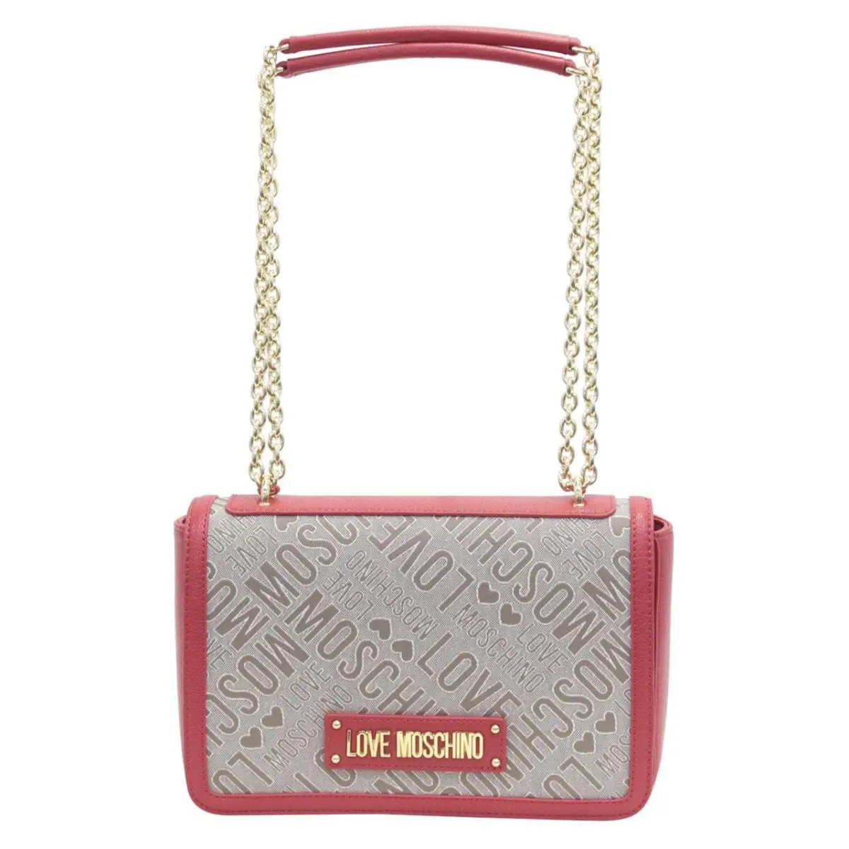 Love  Women`s Logo Print Shoulder Handbag Red by Moschino