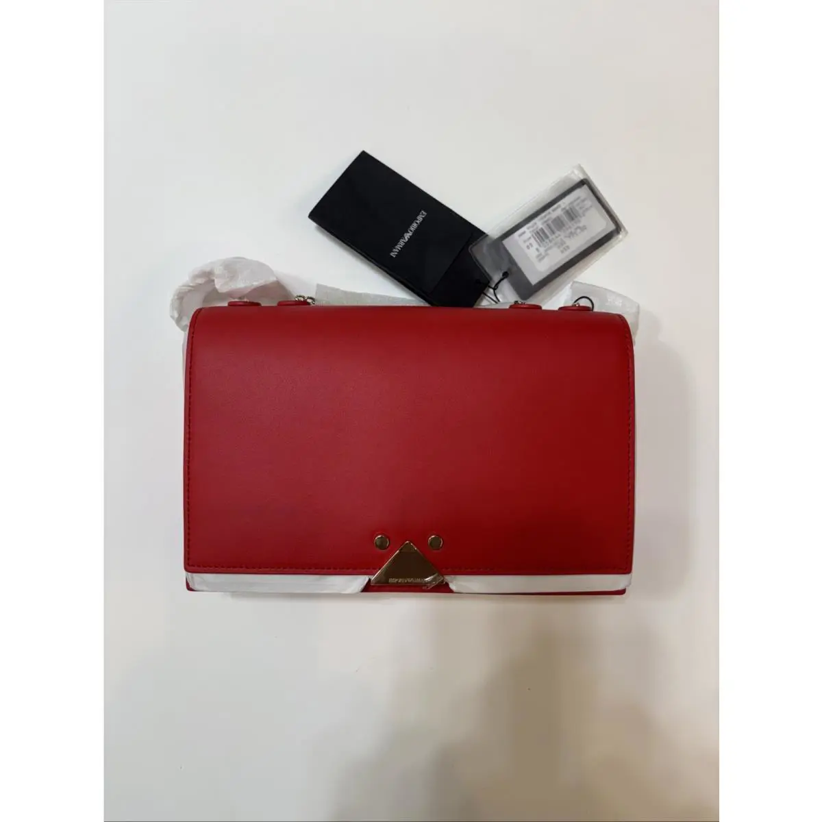 Emporio Armani Women`s Red Leather Crossbody Bag Nwot
