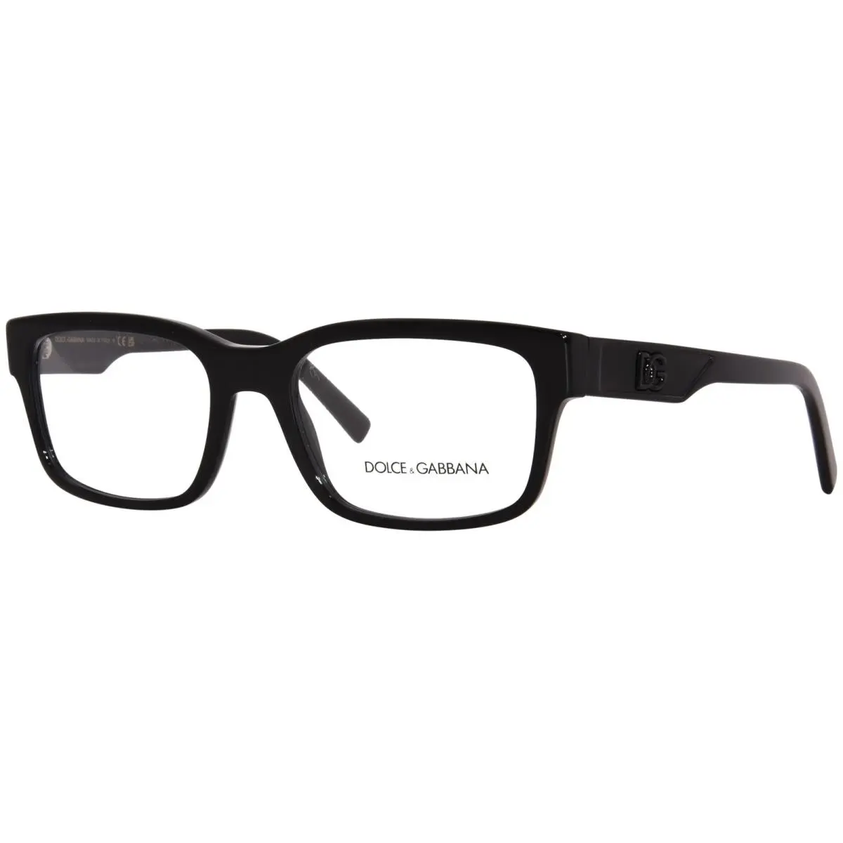 Dolce Gabbana DG3352 501 Eyeglasses Men`s Black Full Rim Rectangle Shape 57mm