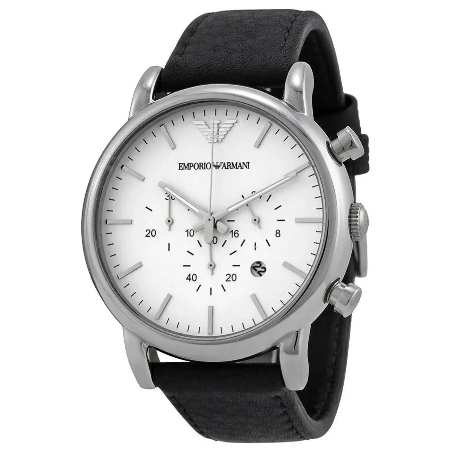 Emporio Armani Men`s Chronograph Stainless Steel Leather Watch AR1807
