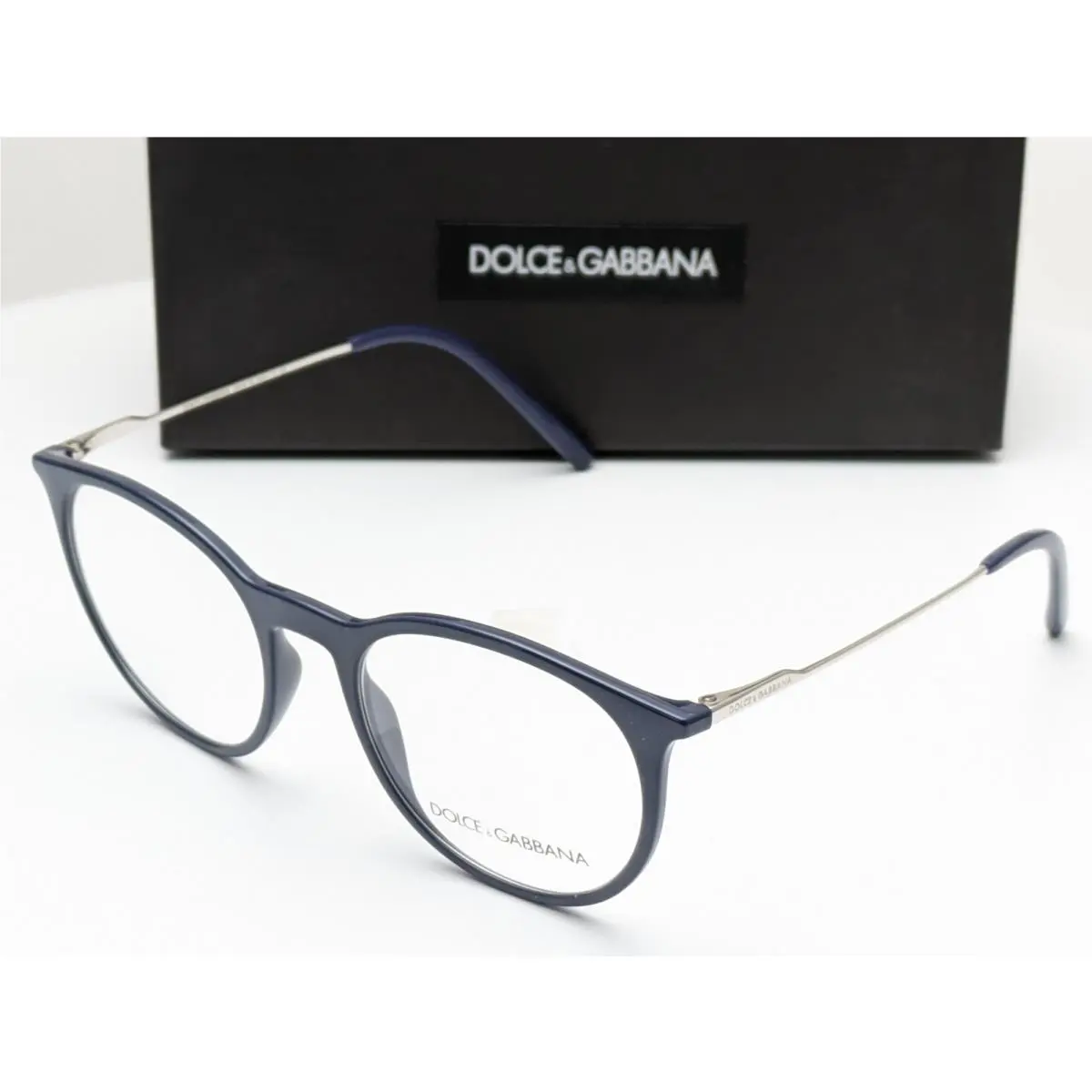 Dolce Gabbana DG 5031 3094 Navy Blue Silver Men`s Eyeglasses Frames 51-19-140