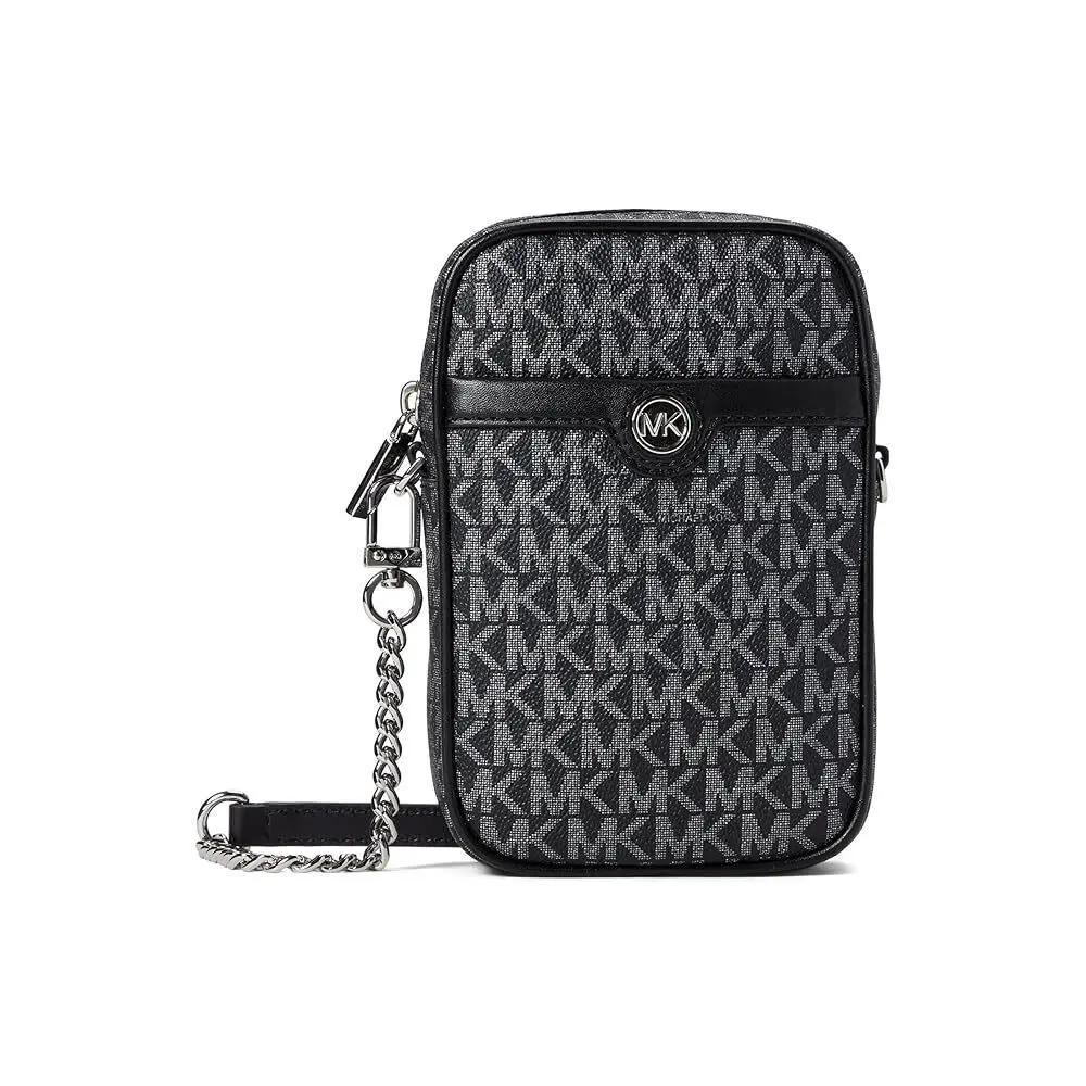 Michael Kors Blaire Small North/south Chain Logo Camera Crossbody Black