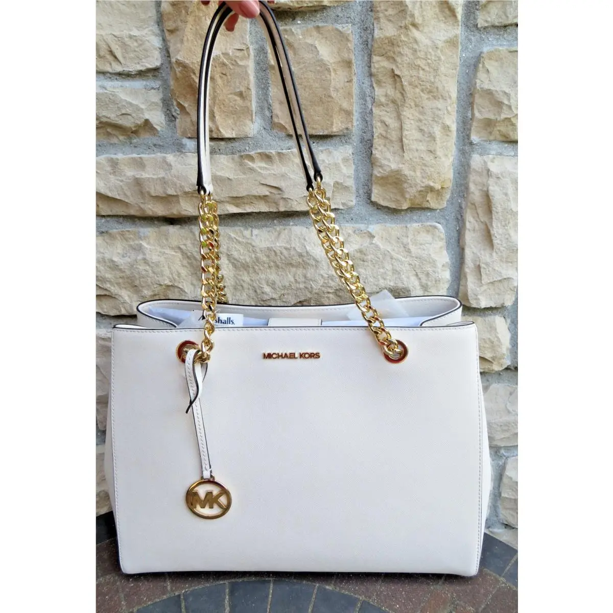 Womens Susannah Lg EW Tote Saffiano Leather -lt Cream by Michael Kors