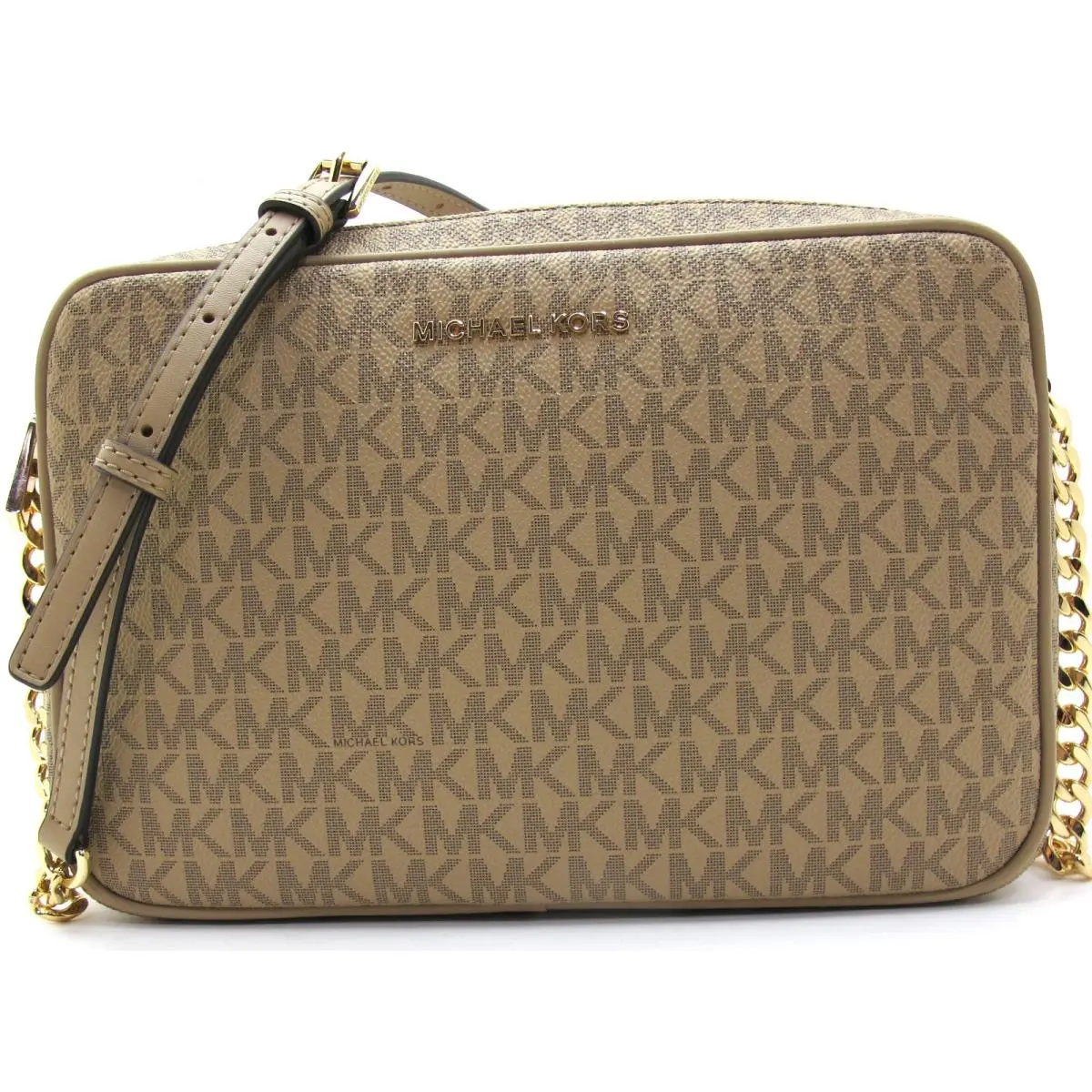 Michael Kors Jet Set Crossbody Bag Monogram Leather Burgundy Dk Derby