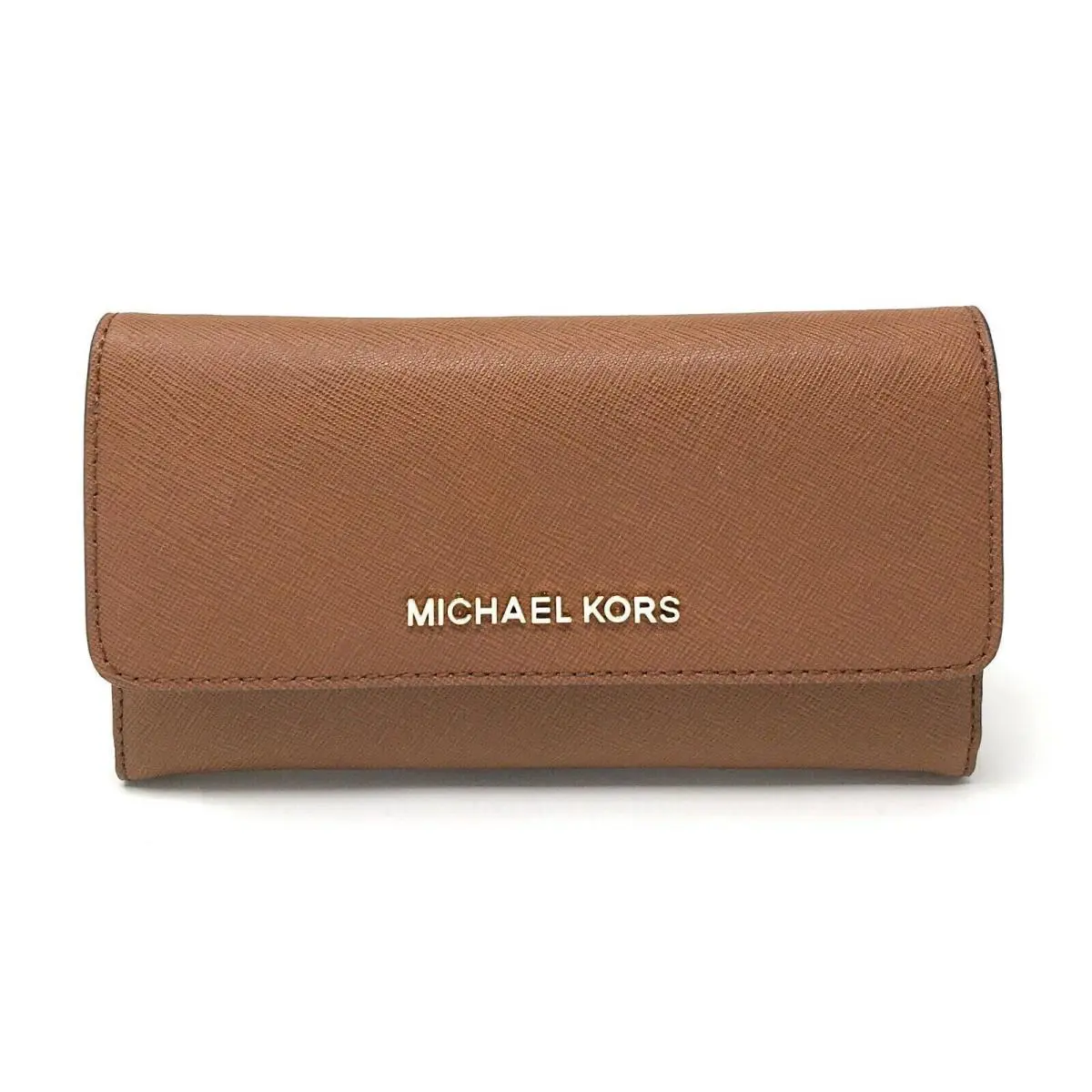 Michael Kors Jet Set Travel Large Trifold Leather/pvc Wallet Luggage