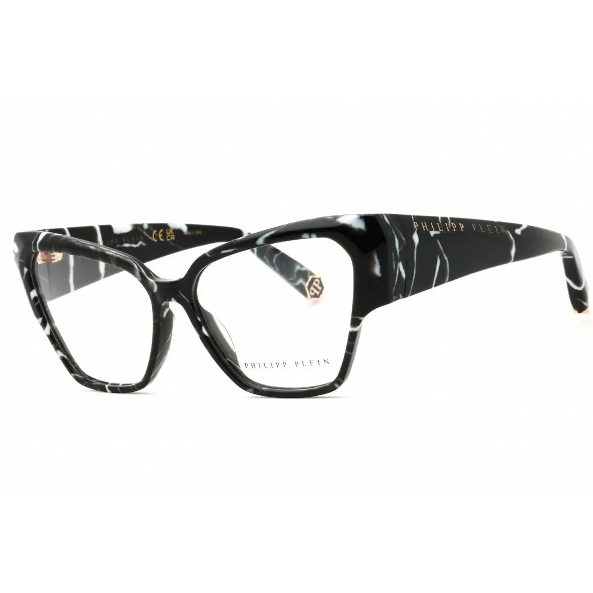 Philipp Plein VPP100 0Z21 Eyeglasses Marble Black Frame 55mm