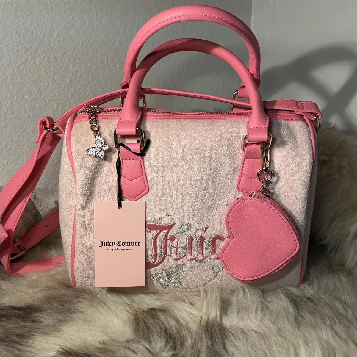 Juicy Couture Wingin It Speedy Satchel Crossbody - Pink Diamond - Butterfly