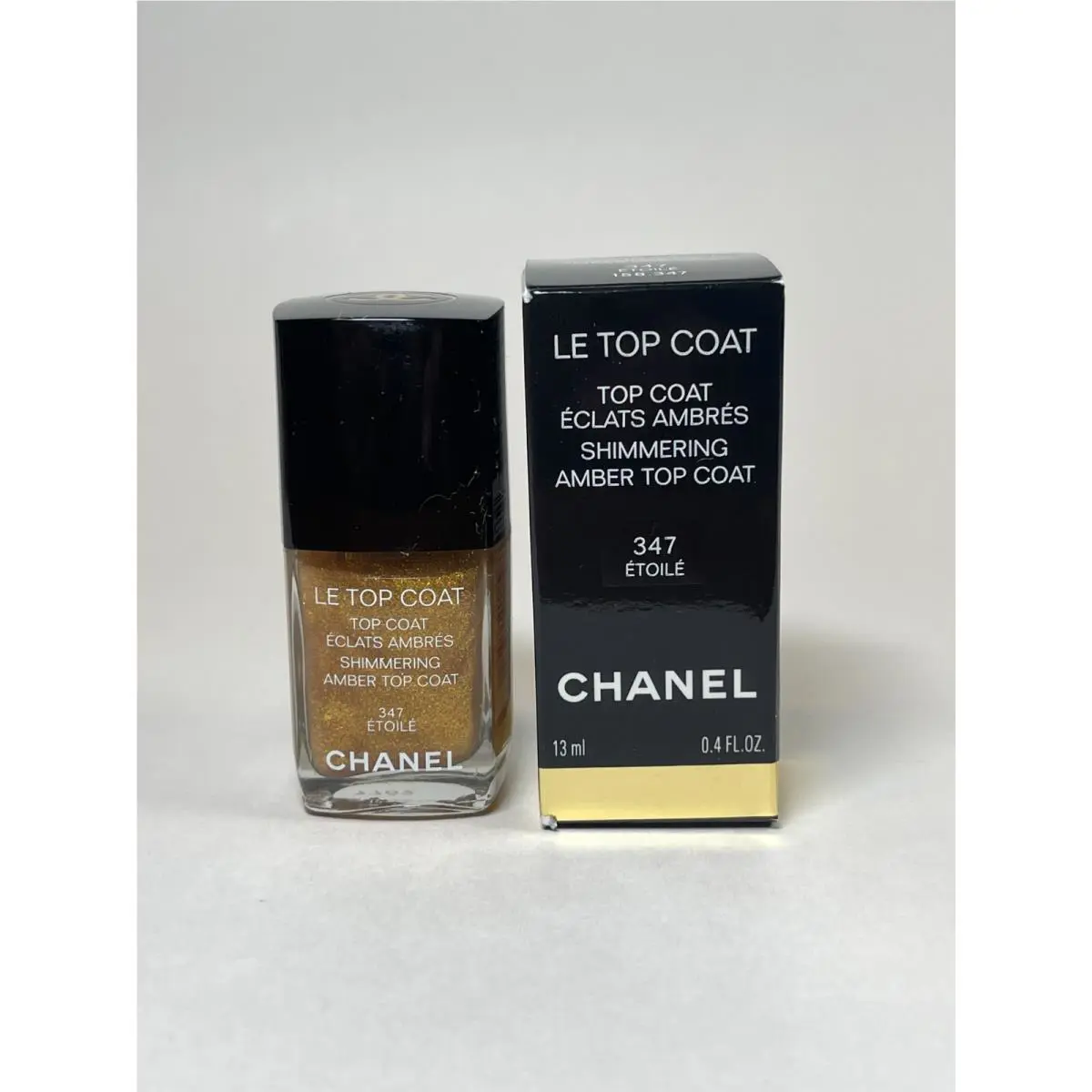 Chanel 347 Etoile Shimmering Amber Le Top Coat Limited Edition Sheer Sparkle