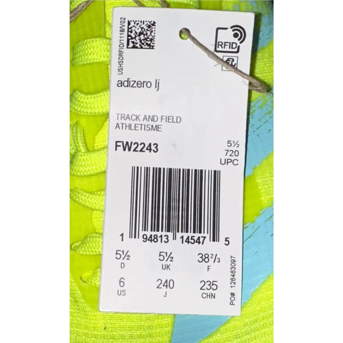Adidas shoes - Adidas adizero LJ - adizero - FW2243 - Yellow 7