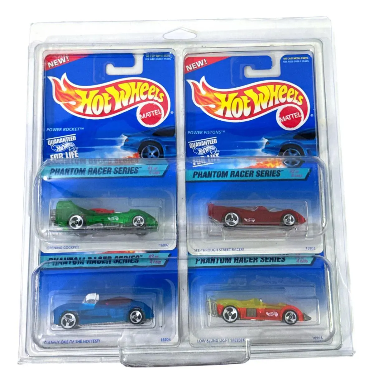 Hot Wheels 1997 Phantom Racer Series Complete Set of 4 - Mint - Multi-Color