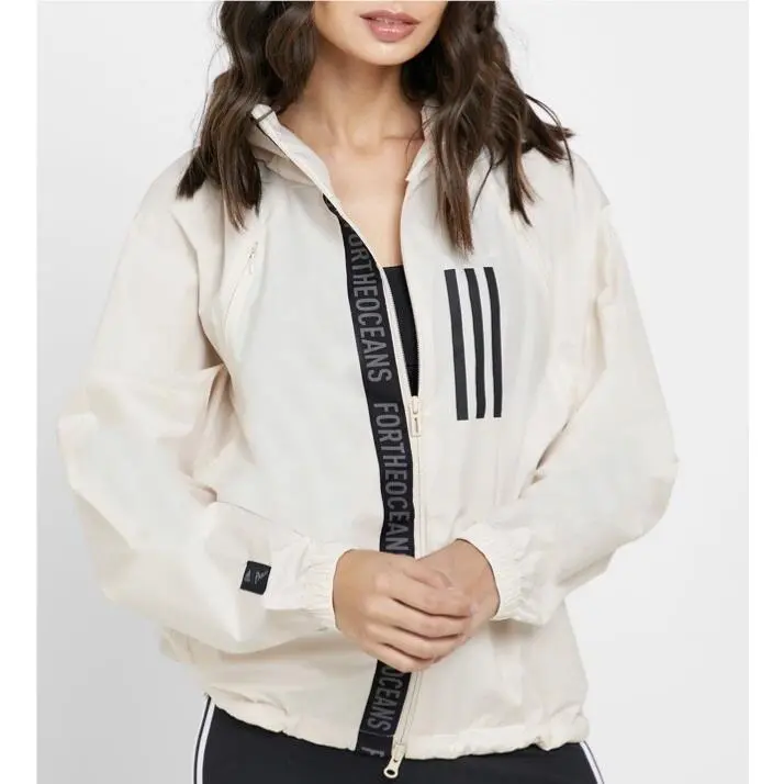 Adidas Women’s W.n.d. Parley Jacket Ivory Lightweight Water Repellent