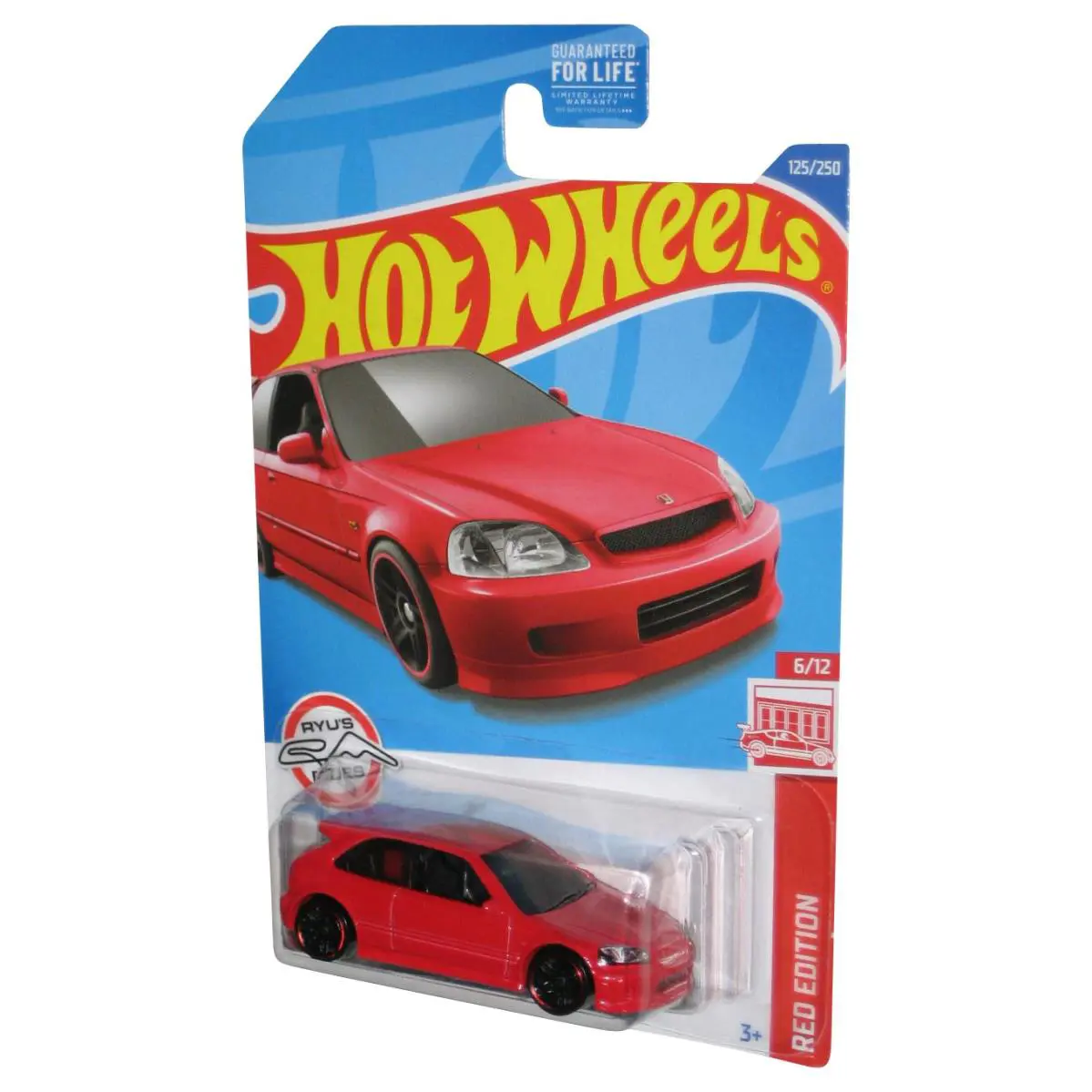Hot Wheels Red Edition 6/12 2021 `99 Honda Civic Type R EK9 Toy Car 125/250