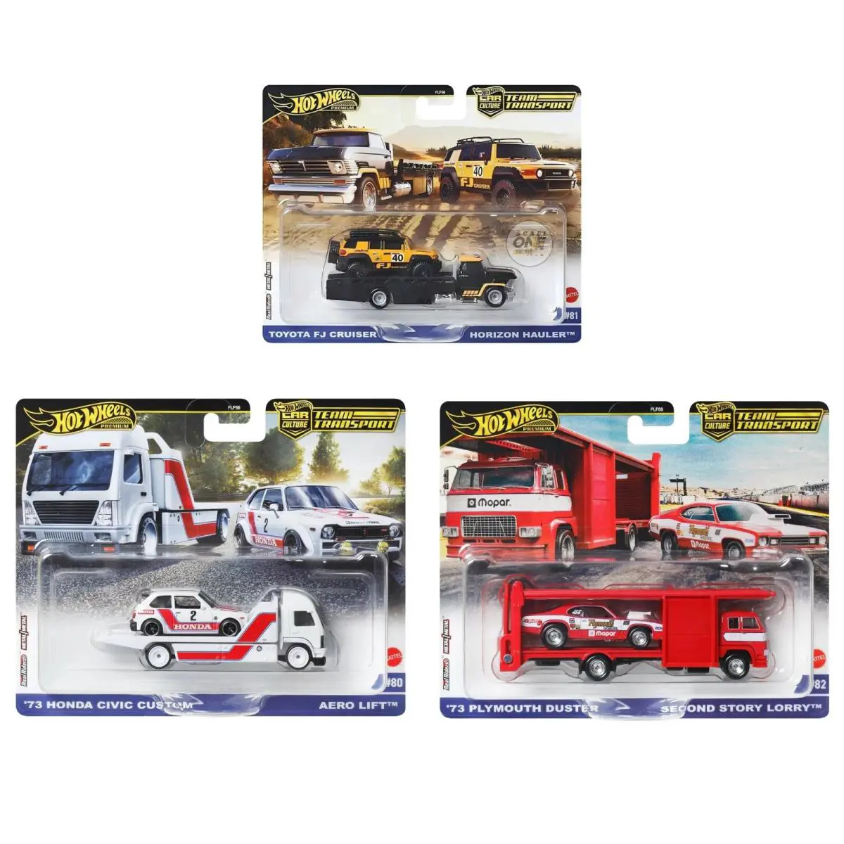 Set of 3 Hot Wheels 2025 Car Culture Case G Team Transport 1:64