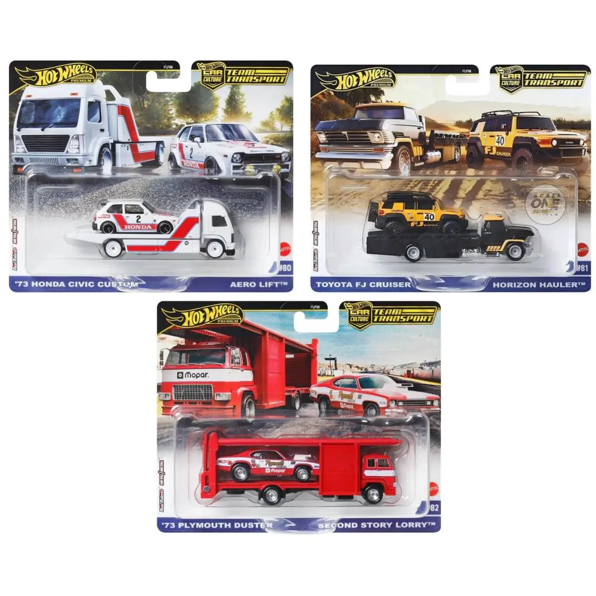 Hot Wheels 2025 Car Culture Team Transport G Case Set of 3 Cars FLF56-957G