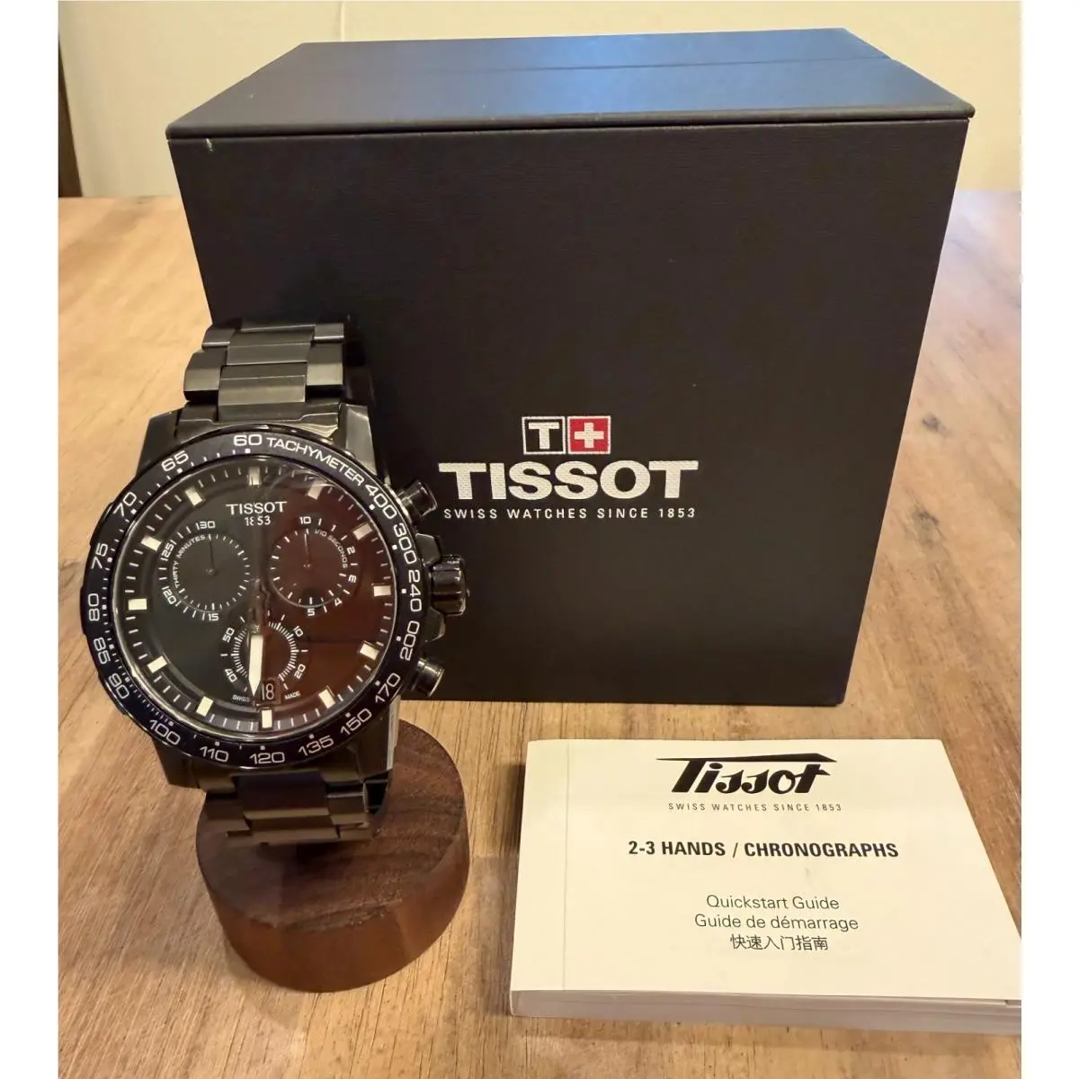 Tissot Supersport Chronograph Watch Black Pvd Case and Band T125.617.33.051.00 - Dial: Black, Band: Black, Bezel: Black