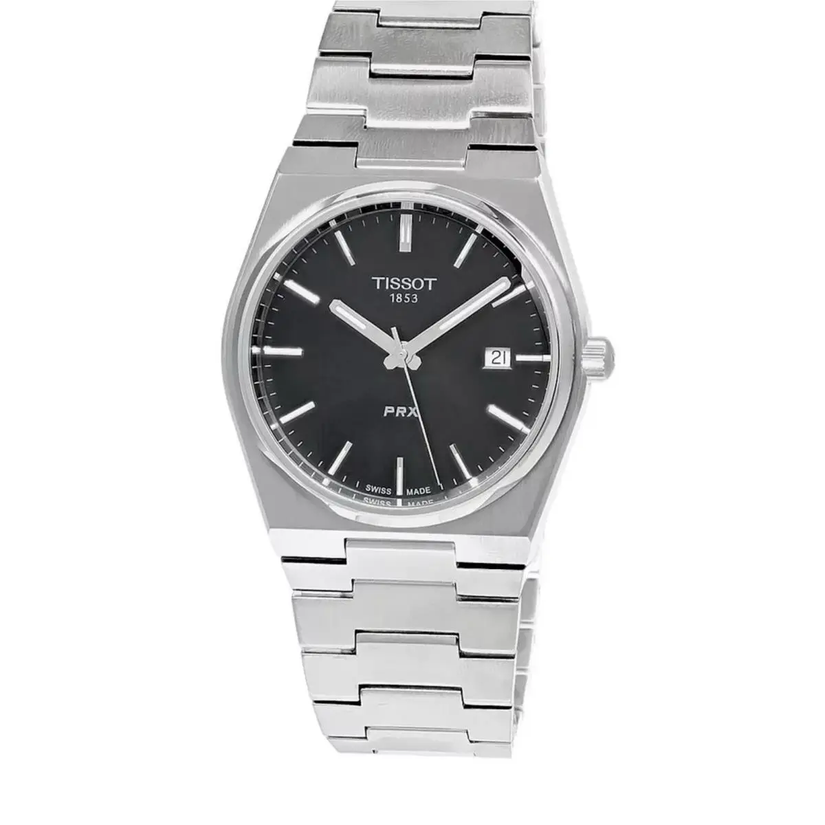 Tissot Prx 40MM Stainless Steel Black Dial Men`s Watch T137.410.11.051.00 - Dial: Black, Band: Silver, Bezel: Silver