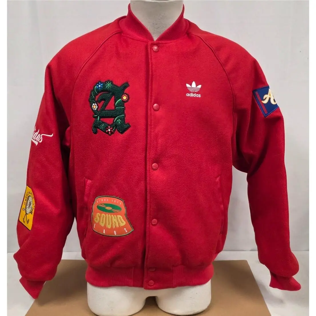 Men`s Adidas Collegiate Badge Sst Letterman Jacket -sm