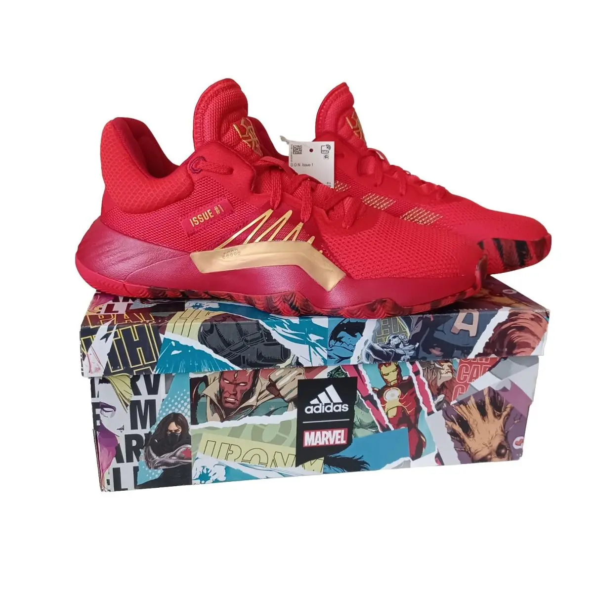 Marvel D.o.n. Issue 1 Spiderman Red Basketball Shoes Men`s 9 by Adidas