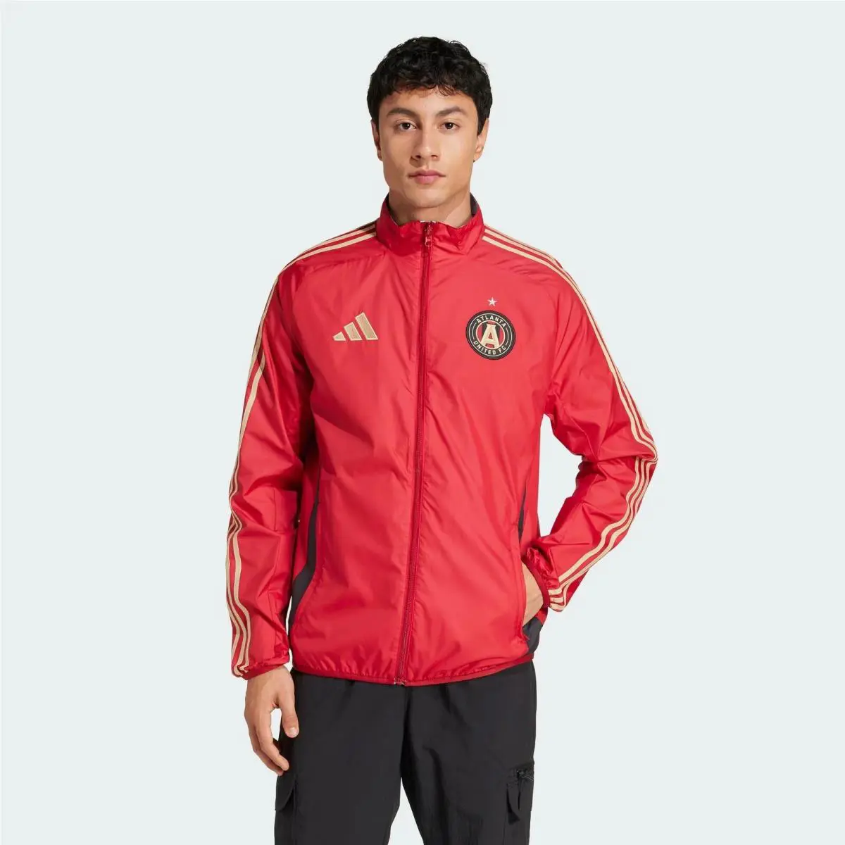 Adidas Men Atlanta United FC Reversible Anthem Jacket Red and Blue Large L