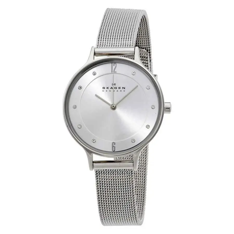 Skagen Anita Silver Dial Stainless Steel Mesh Ladies Watch SKW2149 - Silver, Dial: Silver, Band: Silver
